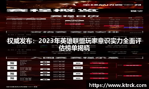权威发布：2023年英雄联盟玩家意识实力全面评估榜单揭晓